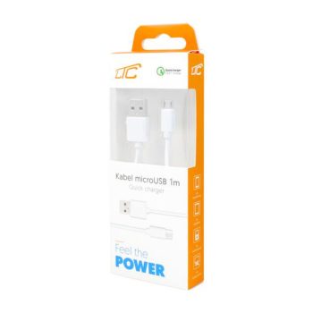 USB-MicroUSB adat és töltőkábel 1m fehér LX8562