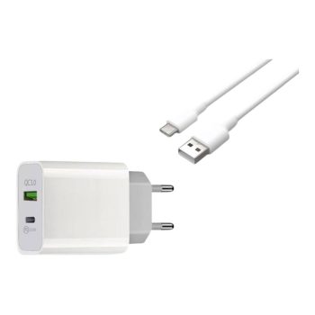   LTC QC 3.0 PD 3A/QC USB 3A hálózati töltő 20W fehér, Type-C 1m kábel