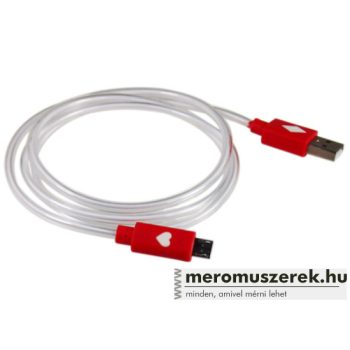   Micro USB – USB adatkábel és/vagy töltőkábel Piros LED világítással