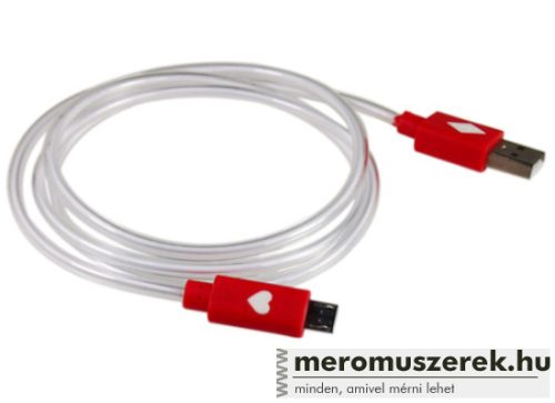 Micro USB – USB adatkábel és/vagy töltőkábel Piros LED világítással