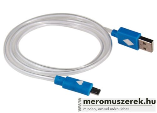 Micro USB – USB adatkábel és/vagy töltőkábel Kék LED világítással