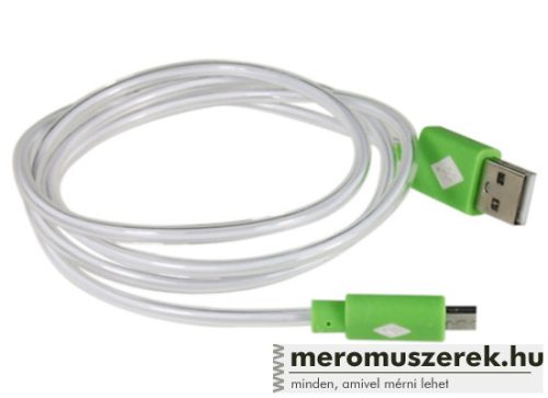 Micro USB – USB adatkábel és/vagy töltőkábel Zöld LED világítással