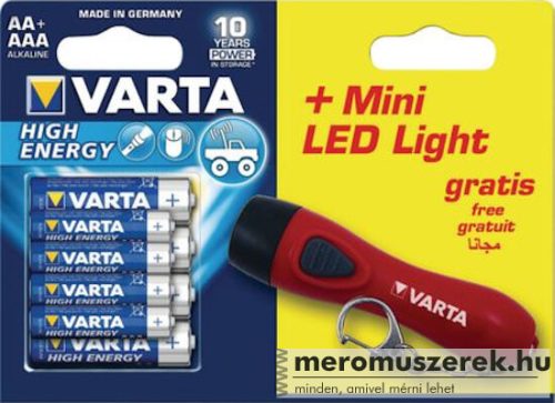 VARTA 8 db-os elemkészlet ajándék mini LED-es elemlámpával