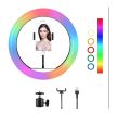 RL-13 RGB körgyűrűs szelfi lámpa - állvánnyal távirányítóval