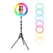 RL-13 RGB körgyűrűs szelfi lámpa - állvánnyal távirányítóval