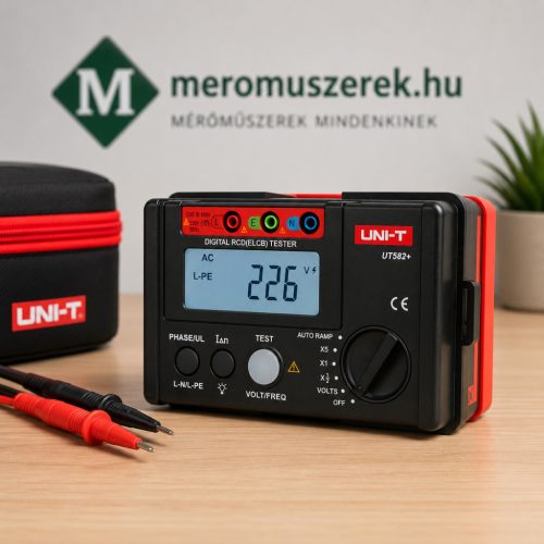UNI-T UT582+ digitális RCD és Fi-relé tesztelő műszer leoldási idő és áram méréssel
