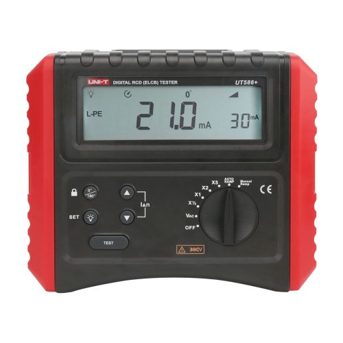 UNI-T UT586+ hurokimpedancia és RCD Fi-relé teszter műszer