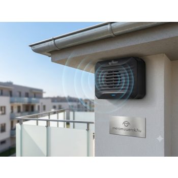   Weitech WK0020 ultrahangos galamb- és madárriasztó, állítható hangerővel, elemes kültéri riasztó, 20-40 m²